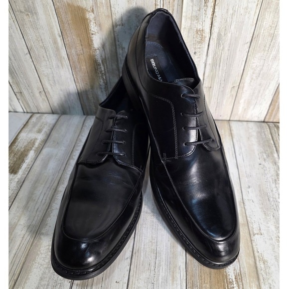 BRUNO MARC Mens Black Leather Square Toe Lace Up Dress Shoes Size 15 main image 5